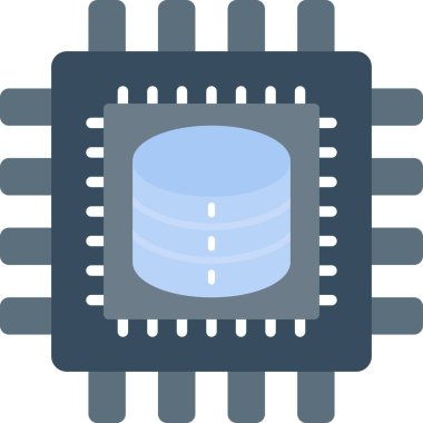 CPU düz vektör simgesi