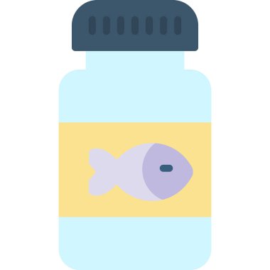 balık şişesi düz simge, vektör illüstrasyon