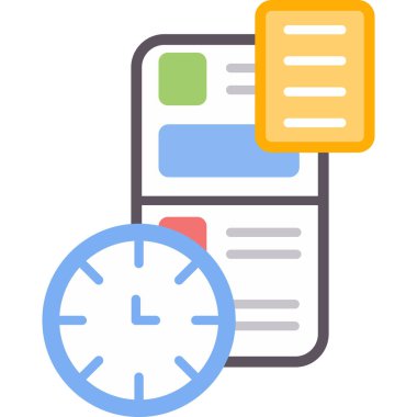 zaman yönetimi düz vektör simgesi