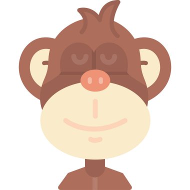 maymun kafası çizgi film vektör illüstrasyon grafik tasarımı