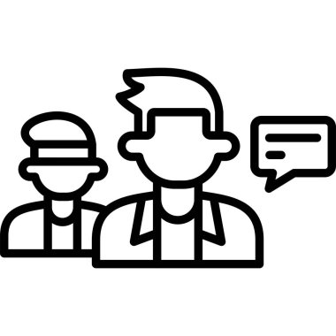 İşçi simgesi vektörü. Taslak işçi işareti beyaz resimde izole edildi