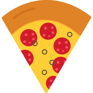 Pizza düz vektör simgesi