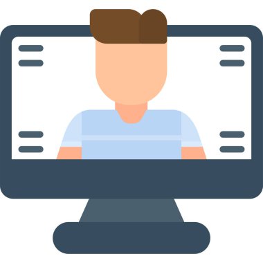 Düz biçimli bilgisayar dizüstü simgesi