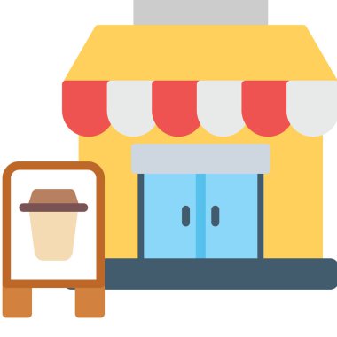 Kafe düz vektör simgesi