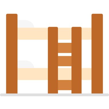 tahta çit düz resim tasarımı vektör çizimi