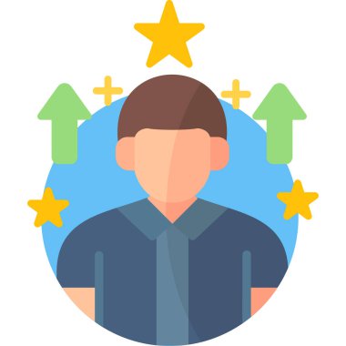 İş adamı ikonu, vektör illüstrasyonu. başarı