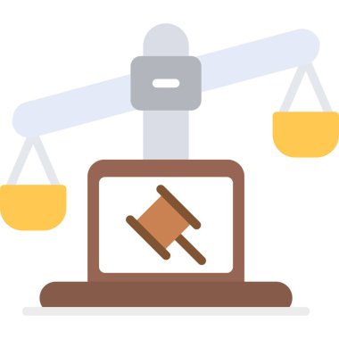 adalet ölçeği simgesi, vektör illüstrasyonu