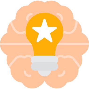 beyin ampulü fikri simgesi