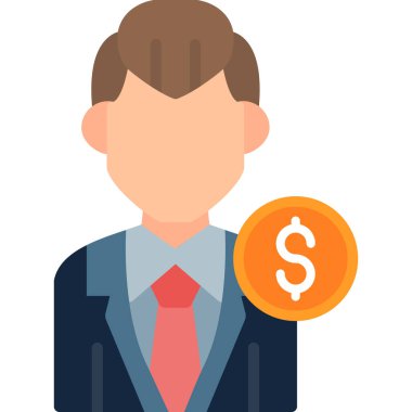 işadamı vektörü düz simgesi