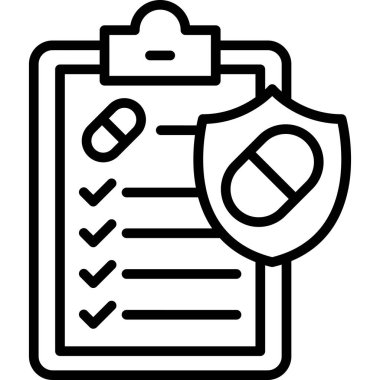 Kontrol listesi simgesi. Taslak çizimi. Web ve mobil için vektör sembolü