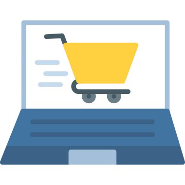 çevrimiçi alışveriş simgesi, basit vektör illüstrasyonu