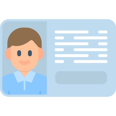 Kimlik kartı vektör simgesi. Beyaz arkaplanda izole edilmiş basit illüstrasyon vektörü.