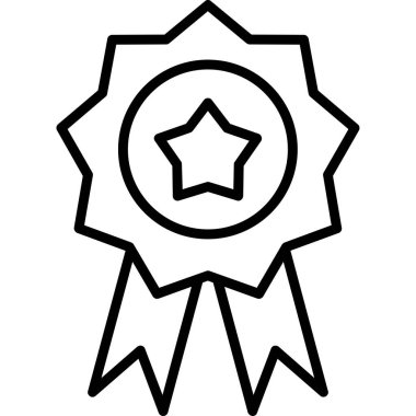 Madalya. Web simgesi basit illüstrasyon