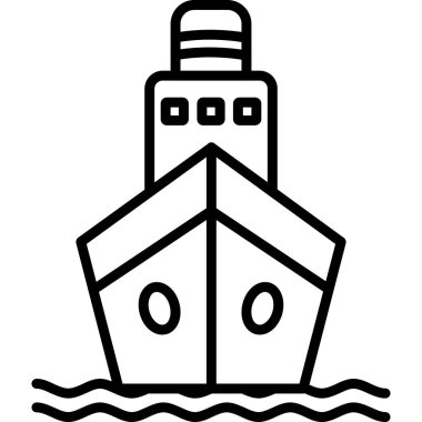 Gemi simgesi, vektör illüstrasyonu