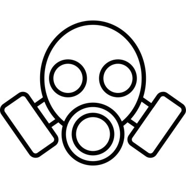 Maske simgesi. Maske vektör simgesi web için anahat çizimi