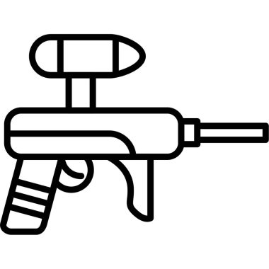 Silah ikonu. Beyaz arkaplanda izole edilmiş web tasarımı için silah vektör sembolünün ana hatları