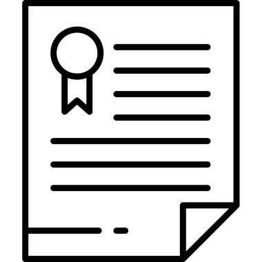 Sertifika vektör çizgisi simgesi