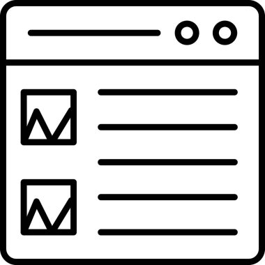 Tarayıcı web arayüzü simgesi ana hat biçiminde