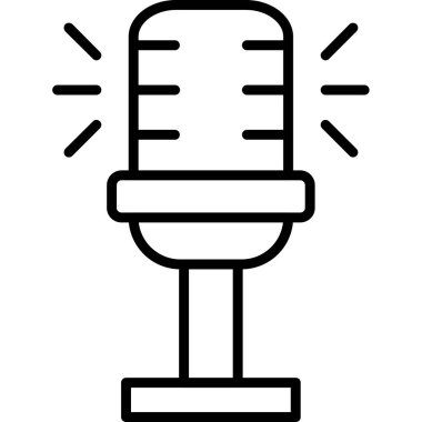 Mikrofon. Web simgesi basit illüstrasyon