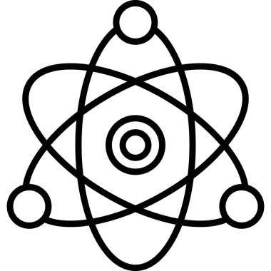 Ana hatlar biçiminde atom bilimi simgesi
