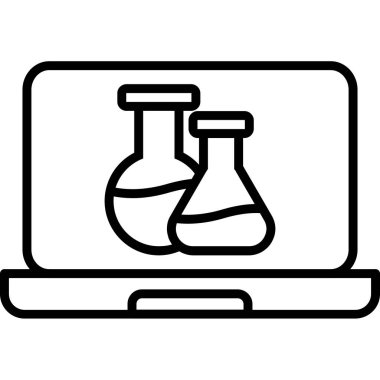 Dizüstü bilgisayar simgesi vektör çizimi