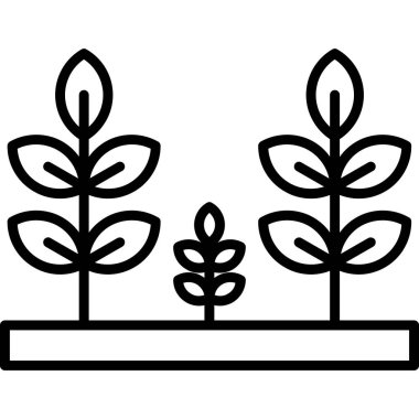 bitki ikonu. Web için bitki vektör simgelerinin özet çizimi.