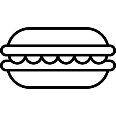 Hamburger ikonu vektör illüstrasyonu