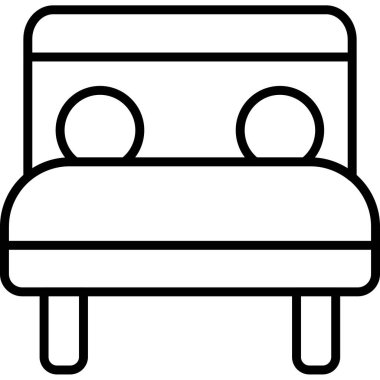 yatak simgesi, illüstrasyon, beyaz arkaplan üzerindeki vektör