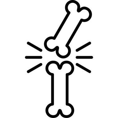 Kemik ikonu ana hatları vektörü. Kemik kemiği. kemik kemiği