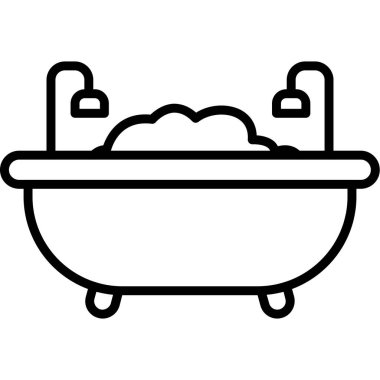 Banyo küveti ikonu ana hat vektörü. Küvet. Küvet