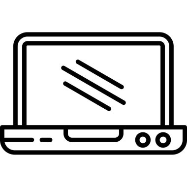 laptop ekran simgesi. beyaz arkaplanda izole edilmiş web tasarımı için dizüstü bilgisayar ekran vektör simgesi