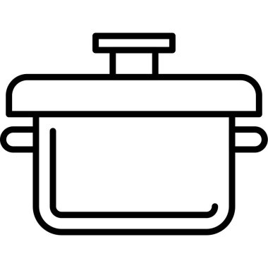 Tencere ikonu. Beyaz arkaplanda izole edilmiş web tasarımı için ana yemek pişirme kabı vektör simgesi