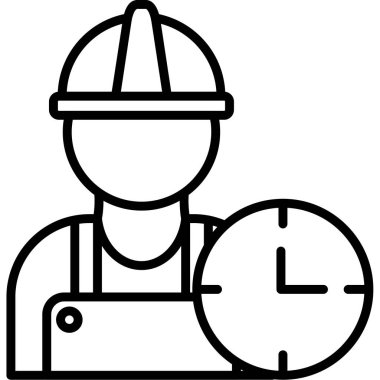 İnşaat miğferi ikon vektör çizimi. İnşaat ve inşaat kaskı