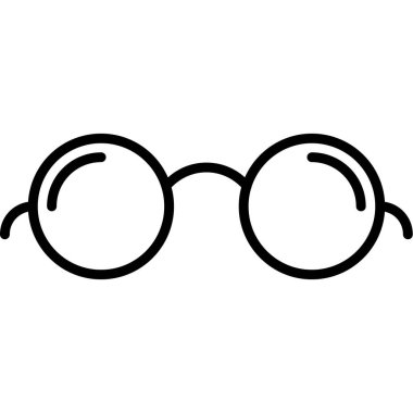 Beyaz arka planda izole trendy düz tarzı gözlük simgesi.