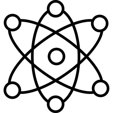 Ana hatlar biçiminde atom bilimi simgesi
