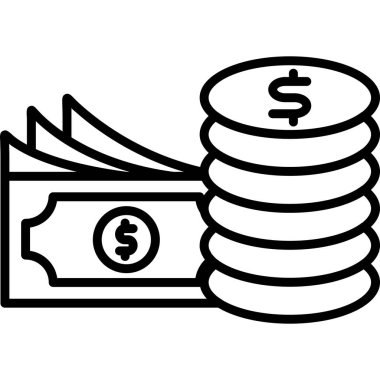 Dolar para simgesi anahat biçiminde para ikonu