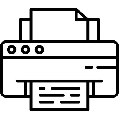 Yazıcı simgesi vektör illüstrasyonu