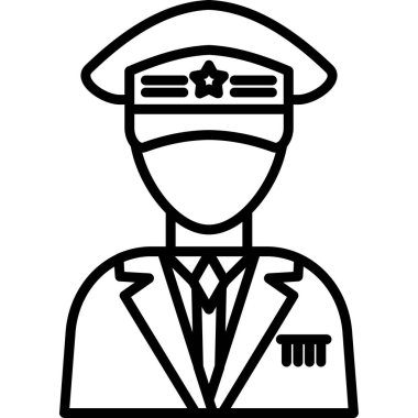 Polis memuru ikonu ana hat vektörü. Polis memuru.