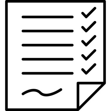 Kontrol listesi. Web simgesi basit illüstrasyon