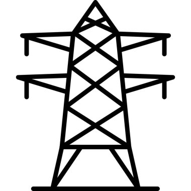 elektrik kulesi güç simgesi ana hat biçiminde