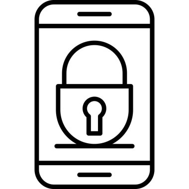 Mobil kilitleme simgesi. vektör illüstrasyonu