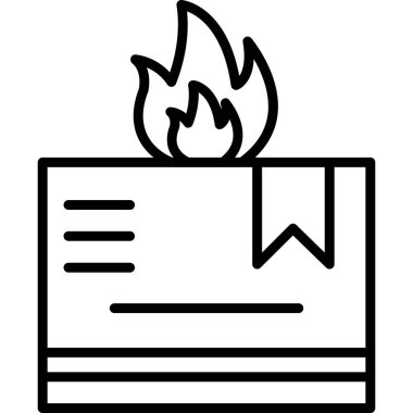 Şenlik ateşi ikon vektörü. İnce çizgi işareti. İzole edilmiş kontür sembolü gösterimi