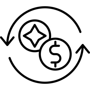 Dolar değişim simgesi vektör illüstrasyonu