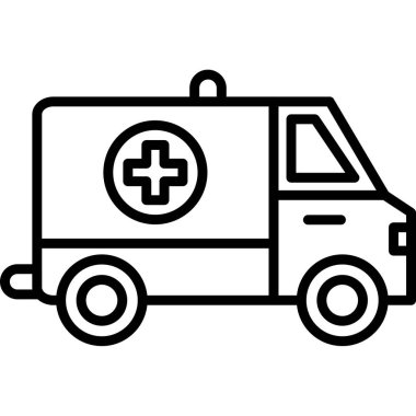 ambulans simgesi vektör illüstrasyonu