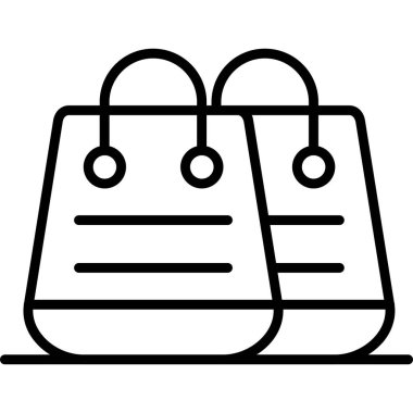 Alışveriş poşetleri ikon vektör çizelgesi çizimi