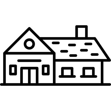 ev vektörü ince çizgi simgesi