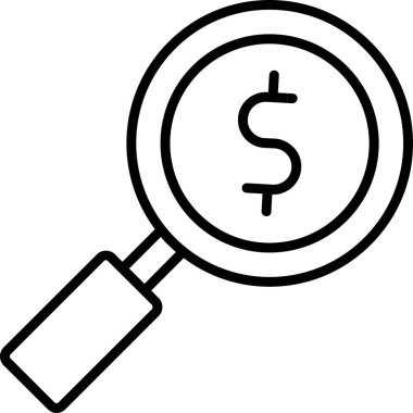 Doları sembolü olan büyüteç