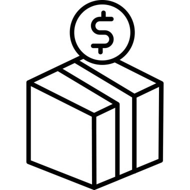 kutu dolar para simgesi ana hat biçiminde