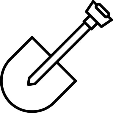 Kürek simgesi, basit vektör illüstrasyonu