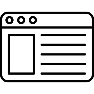 Web sayfası simgesi, vektör illüstrasyonu